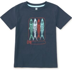 Tea size 16 sardines graphic tee- EUC